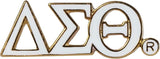 Delta Sigma Theta Classic 3-Letter Lapel Pin [White]
