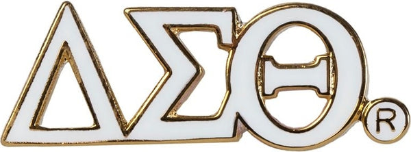 Delta Sigma Theta Classic 3-Letter Lapel Pin [White]