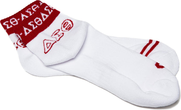 Delta Sigma Theta Bootie Socks [White]