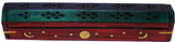 New Age Carved Coffin Celestial Brass Inlay Ash Catcher Incense Stick & Cone Holder [Multi-Colored]