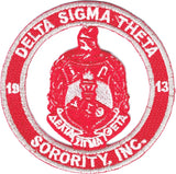 Delta Sigma Theta Crest Year 1913 Round Cut-Out Iron-On Patch [Red]