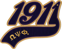 Omega Psi Phi 1911 Athletic Tail Twill Iron-On Patch [Purple]