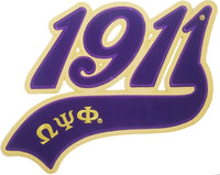 Omega Psi Phi 1911 Athletic Tail Twill Iron-On Patch [Purple]