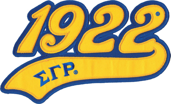 Sigma Gamma Rho 1922 Athletic Tail Twill Iron-On Patch [Gold]