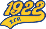 Sigma Gamma Rho 1922 Athletic Tail Twill Iron-On Patch [Gold]