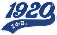 Zeta Phi Beta 1920 Athletic Tail Twill Iron-On Patch [Blue]