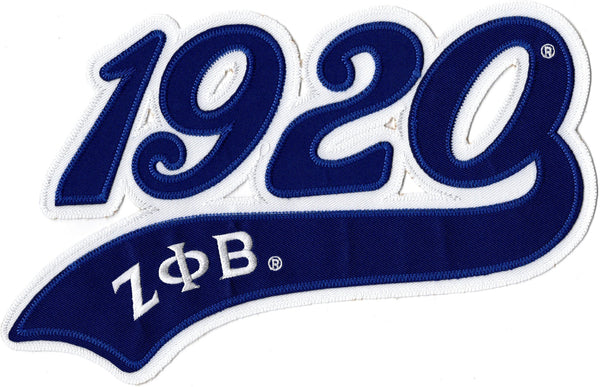 Zeta Phi Beta 1920 Athletic Tail Twill Iron-On Patch [Blue]