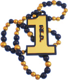 Sigma Gamma Rho Wood Color Bead Tiki Line #1 Medallion [Blue/Gold]