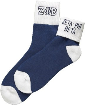 Zeta Phi Beta Ankle Socks [Blue]