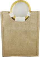 Eastern Star Pocket Jute Bag [Gold/White]