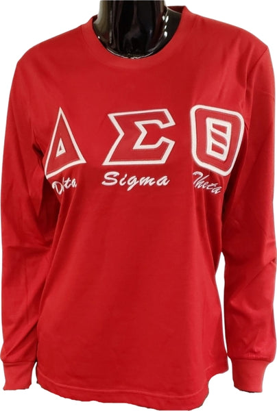 Buffalo Dallas Delta Sigma Theta Embroidered T-Shirt [Long Sleeve - Red]