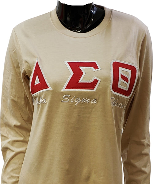 Buffalo Dallas Delta Sigma Theta Embroidered T-Shirt [Long Sleeve - Khaki]