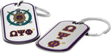 Omega Psi Phi Epoxy Coated Dog Tag Key Ring [Silver]