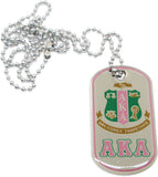 Alpha Kappa Alpha Epoxy Coated Dog Tag [Silver]