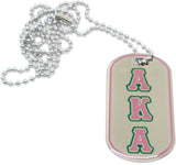 Alpha Kappa Alpha Epoxy Coated Dog Tag [Silver]