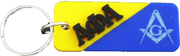 Alpha Phi Alpha + Mason Two Group Split Key Chain [Gold/Blue]
