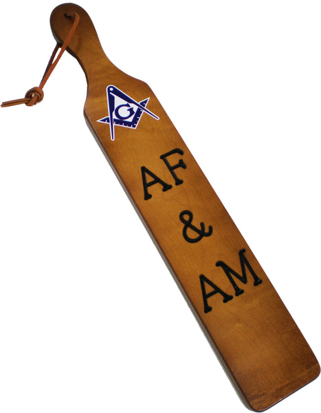 Mason AF&AM Traditional Wood Paddle [Brown]