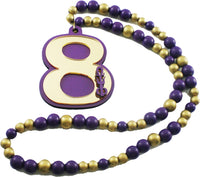 Omega Psi Phi Wood Color Bead Tiki Line #8 Medallion [Purple/Gold]