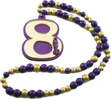 Omega Psi Phi Wood Color Bead Tiki Line #8 Medallion [Purple/Gold]