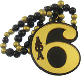 Alpha Phi Alpha Wood Color Bead Tiki Line #6 Medallion [Black/Gold]