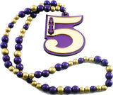 Omega Psi Phi Wood Color Bead Tiki Line #5 Medallion [Purple/Gold]