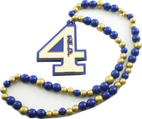 Sigma Gamma Rho Wood Color Bead Tiki Line #4 Medallion [Blue/Gold]