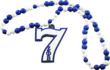 Zeta Phi Beta Wood Color Bead Tiki Line #7 Medallion [Blue/White]