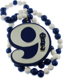 Phi Beta Sigma Wood Color Bead Tiki Line #9 Medallion [Blue/White]