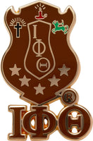 Iota Phi Theta Shield Drop Letter Lapel Pin [Gold - 1.125"]
