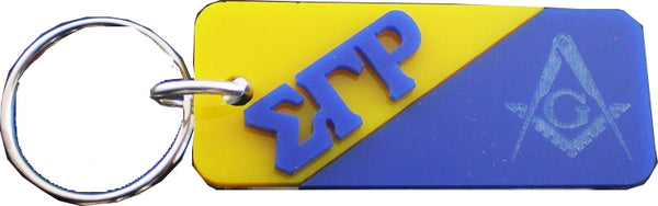 Sigma Gamma Rho + Mason Two Group Split Key Chain [Gold/Blue]