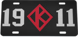 Kappa Alpha Psi 1911 K-Diamond Mirror License Plate [Black/Silver]