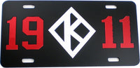 Kappa Alpha Psi 1911 K-Diamond Mirror License Plate [Black/Red]