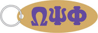 Omega Psi Phi Oval Key Chain [Gold/Purple]