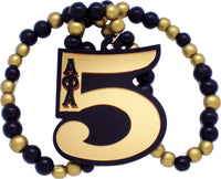 Alpha Phi Alpha Wood Color Bead Tiki Line #5 Medallion [Black/Gold]