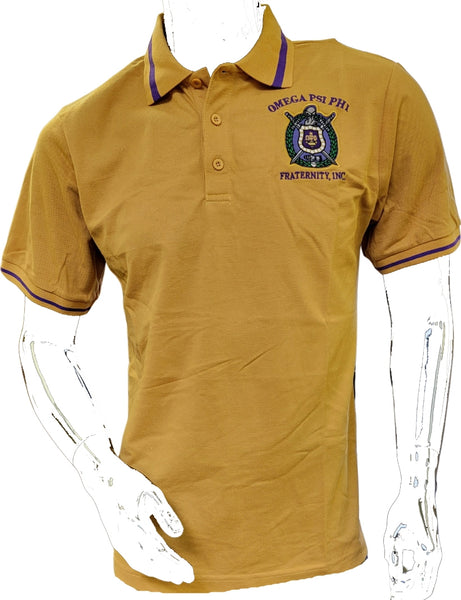 Buffalo Dallas Omega Psi Phi Polo Shirt [Short Sleeve - Gold]