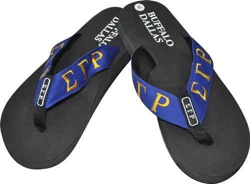 Buffalo Dallas Sigma Gamma Rho Thong-Style Flip Flops [Black]