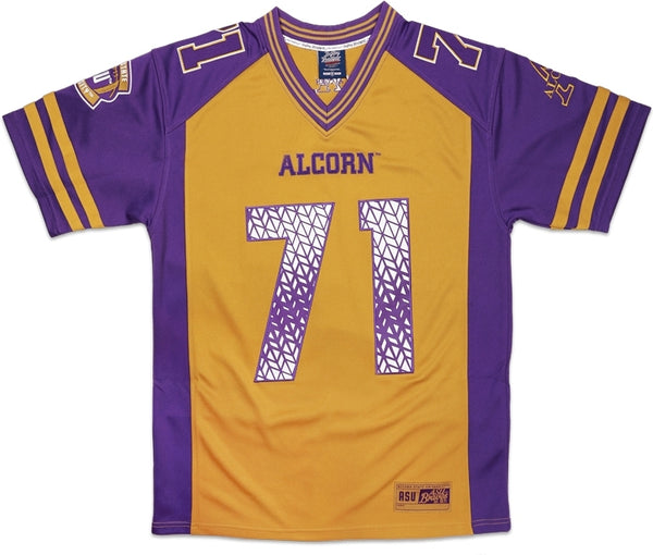 Big Boy Alcorn State Braves S10 Mens Football Jersey [Purple]