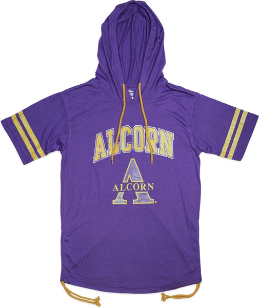 Big Boy Alcorn State Braves Ladies Hoodie Tee [Purple]