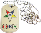 Eastern Star Epoxy Coated Dog Tag [Silver]
