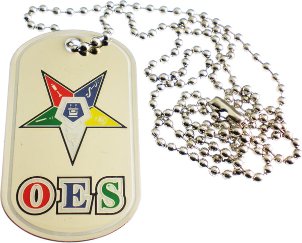 Eastern Star Epoxy Coated Dog Tag [Silver]