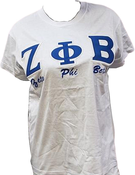 Buffalo Dallas Zeta Phi Beta Embroidered T-Shirt [Short Sleeve - White]