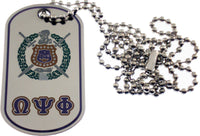 Omega Psi Phi Epoxy Coated Dog Tag [Silver]