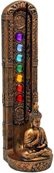 Buddha Seven Chakras Tower Incense Burner [Gold]