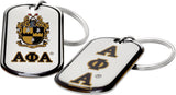 Alpha Phi Alpha Epoxy Coated Dog Tag Key Ring [Silver]