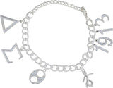 Delta Sigma Theta Austrian Crystal Charm Bracelet [Silver]