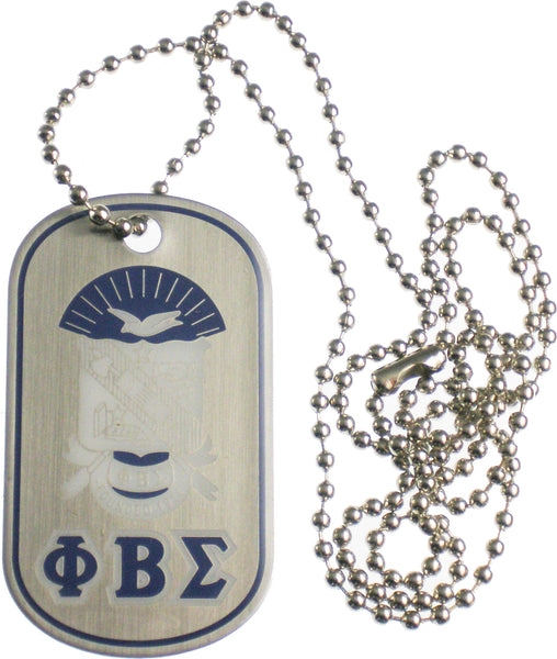 Phi Beta Sigma Epoxy Coated Dog Tag [Silver]