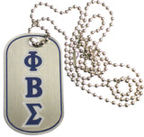 Phi Beta Sigma Epoxy Coated Dog Tag [Silver]