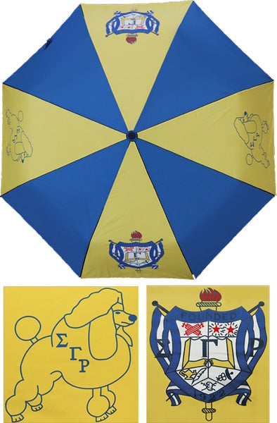 Sigma Gamma Rho Wind Resistant Auto Open Jumbo Umbrella [Blue/Gold]