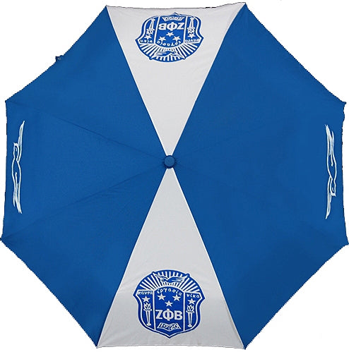 Zeta Phi Beta Wind Resistant Auto Open Jumbo Umbrella [Blue/White]
