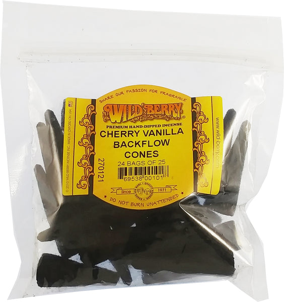 Wild Berry Cherry Vanilla Backflow Incense Cones [Black]